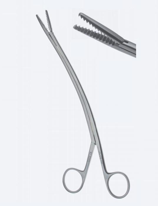 Зажими, хірургічні, для грудної клітини, злегка вигнуті, без кремальєри, загальна довжина 240 мм, 9 1/2". Бренд - Asanus Medizintechnik Gmb, Німеччина